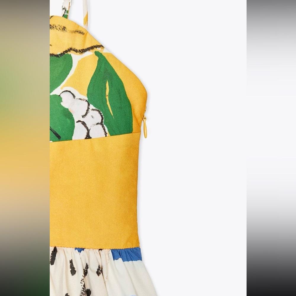 New ZARA Fruit Print Poplin Dress - Picture 12 of 12